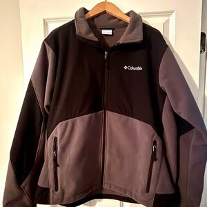 Columbia Fast Trek Overlay Fleece Jacket Hybrid Full Zip XL Black Gray NWOT